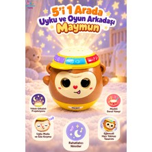 Brother Toys Uyku ve Oyun Arkadaşı 5 Özellik 1 Arada Maymun Işıklı Projeksiyonlu 13 Cm.