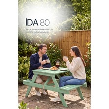 Bahçe Piknik Masası Ida 80 2 Kişilik Doğal ve Kullanışlı Tasarım