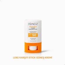 Sinoz SPF50+ Yüksek Korumalı Stick Güneş Kremi 15 gr Tüm Cilt Tipleri İçin Nemlendirici ve Yatıştırıcı