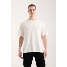 Maxi Modena Urban Basic Oversize Erkek T-Shirt - Beyaz