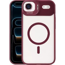 Mabelme Store Joko Apple Iphone 17 Air Remim Lensli Magsafe Standlı Kapak - Bordo