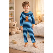 Koza İç Giyim Erkek Çocuk Pamuklu Baskılı Uzun Kollu Uzun Alt Pijama Takımı
