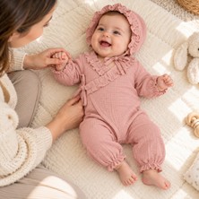 Fida Müslin Fırfır Kruvaze 2'li Bebek Tulum Seti