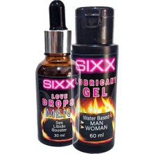 Mabelme Store Sixx Kadın ile Erkeklere Iubrikant Jel 60 ml ve Erkeklere Özel Damla