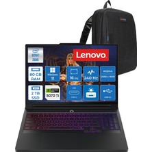 Lenovo Legion Pro 7 16IAX10H Intel Core Ultra 7 255HX 80GB Ddr5 2tb SSD 12GB RTX5070TI 16" Wqxga OLED 240Hz Windows 11 Home Oyun Bilgisayarı 883F500J8TRWH23 + Zettaçanta