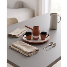Terravase 2 Kişilik %100 El Yapımı Kahve Seti Fincan/cezve/tepsi/lokumluk 1.kalite