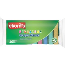 Kryon 10 Adet Rengarenk Uzun Ömürlü Bulaşık Süngeri, Güçlü Temizleme Gücü, Ekonomik Paket Avantajı