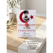 Anı Karavanı Organizasyon 29 Ekim Kartlı Ay Yıldız Hediyelik Bileklik - 20 Adet