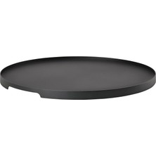 Kryon Metal Tek Servis Tepsisi, Dekoratif Tepsi, Yuvarlak, 35 cm Çap, Siyah
