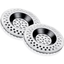 Kryon Lavabo Süzgeci Evye Süzgeç 2'li Set 8 cm Pratik Mutfak Aleti Banyo/küvet Delikleri Gider Temizliği Uzun Ömürlü Metalik Süzgeç