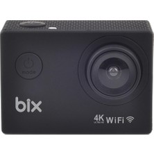 Kryon Pulse 2 Wi-Fi 4K 30FPS Aksiyon Kamerası 20 Mp Web Kamera Modlu 30 Metre Su Geçirmez Kılıflı Bisiklet Motosiklet Vlog Kamerası Siyah (Siyah)