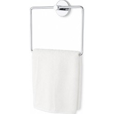 Kryon Iris Krom Kaplama Kare Havluluk, Yapışkanlı ve Vidalı Montajlı Banyo Havlu Askısı, 35 mm Oval Bantlı