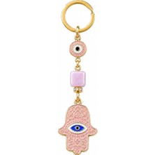Kryon Sımagıft Pembe Fatma Ana Eli Nazar Boncuklu Anahtarlık, Çanta Süsü