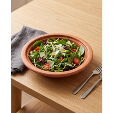 Terravase Doğal Toprak Sırlı Geniş Salata Kasesi