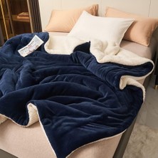 Kryon Sherpa Polar Battaniye Çift Taraflı Çift Kişilik 220X240 cm Lacivert