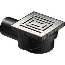 Kryon V-Flow Kare 5606980 Duş Kanalı, Yandan Çıkışlı, 10X10 Cm, Dk 800 Kapak, Parlak Krom