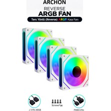 Archon Spectre Pro Argb 4X120MM Sessiz Profesyonel Argb Kasa Fanı Beyaz