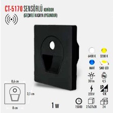 Kryon CT-5170 1 Watt Siyah Kasa Sensörlü Koridör Armatürü Beyaz
