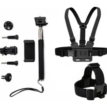 Kryon Aksiyon Kamera ve Telefon Tutucu Göğüs Askısı, Kafa Askısı, Selfie Çubuğu, 9 Parça, Gezi Seyahat ve Sürüşlerde Kullanmak Için INSTA360 X3, X2, X4, X5, One Rs, Go 3, Evo ile Uyumlu | Kgb9