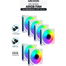 Archon Spectre Pro Argb 6X120MM Sessiz Profesyonel Argb Kasa Fanı Beyaz