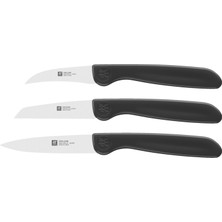 Kryon 38115001 Sebze Bıçağı Seti, 3 Parçalı, Plastik, Siyah