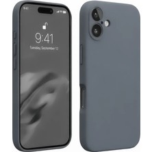 Mabelme Store Apple iPhone 16 Plus Kılıf Nano Içi Kadife Silikon - Gri