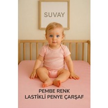 Kryon SUVAY%100 Pamuklu Bebek Lastikli Çarşaf - Penye Kumaş - Park Yatak | 60X120 | 70X110 | 70X120 | 70X130 | 70X140 | Krem | Beyaz | Gri | Pembe | Mavi (Pembe)
