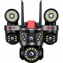 Kryon Esvision ES-9003 3 Lensli 9mp Akıllı Wifi Ptz Kamera Gece Görüşlü Güvenlik Kamerası
