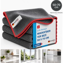 Kryon Mikrofiber Yer Bezi 50 x 70 cm – Çok Amaçlı, Ultra Emici, Kalın Dokulu, Çizmez, Dayanıklı Kenar Dikişli, Makinede Yıkanabilir Gri Temizlik Bezi 1 Adet