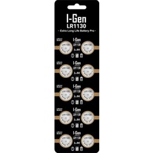 Kryon Batteries LR1130 1.5V Alkalin Düğme Pil (AG10, L1131, 389) 10'lu Paket