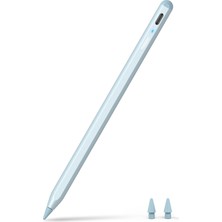 Kryon Kalem A8 iPad 2018-2025 ile Uyumlu, 2x Daha Hızlı Şarj, Avuç Içi Reddi, Eğim Hassasiyeti Stylus Kalem Apple iPad 11-6 Gen, Pro M4/12.9/11'', Air 3.-7. Mini 5./6, Mavi