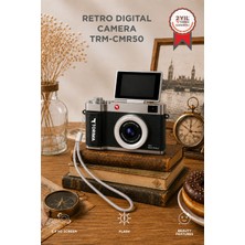 Kryon Mini Dijital Retro Kamera CMR50 Siyah 48MP Selfie Video Vlog Kamerası