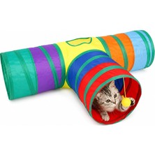 Kryon Sogud Kedi Oyun Tüneli Katlanabilir T Model, Kedi Oyuncağı Tünel Ev, Renkli Kedi Köpek Oyun Alanı, Geniş Girişli Dayanıklı Kumaş, Taşınabilir Evcil Hayvan Tüneli 60X80X30 cm