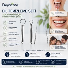 Kryon 3'lü Profesyonel Dil Temizleme Seti Paslanmaz Çelik Dil Kazıyıcı Ağız Hijyen Aparatı