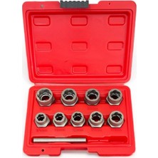 Kryon Aee® Hasarlı Civata ve Somun Sökme Seti 10 Parça | 1/2” Lokma Uyumlu | Paslanmış, Sıkışmış, Yalama Olmuş Civata Sökücü Aparat | Kırılmış & Yuvarlanmış Somun Çıkarma Seti