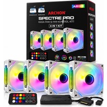 Archon Spectre Pro Argb 4X120MM Sessiz Profesyonel Kumandalı Argb Fan Seti Beyaz