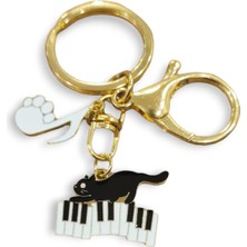 Kryon Harmonie De Chats Hediyelik Müzik ve Kedi Figürlü Emaye Metal Anahtarlık