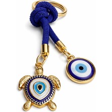 Kryon Nazar Boncuğu Kaplumbağa Anahtarlık – Şans ve Koruma Sembolü Evil Eye Keychain, Premium Altın Kaplama Nazar Charm, Araba Anahtarı & Çanta Için Şık Hediyelik