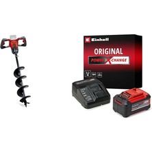 Kryon Gp-Ea 18/150 Li Bl - Solo, Akülü Toprak Burgu Makinesi + Einhell 18V 5,2 Ah Pxc Starter-Kit (Başlangıç Seti), Akü ve Şarj Cihazı
