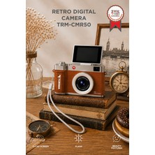 Kryon Mini Dijital Retro Kamera CMR50 Kahverengi 48MP Selfie Video Vlog Kamerası
