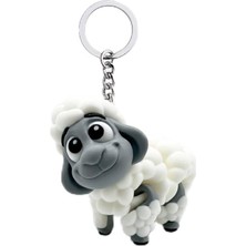 Kryon Sevimli Koyun Shaun Sheep Anahtarlık, Çanta Charmı, Okul Çantası Süsü ve Oyuncak | Puffy