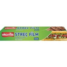 Kryon Streç Film 15 Metre Gıda Sarma Filmi Bıçaklı Kutu, Pratik Kesim, Güçlü Yapışma Özelliği, Gıda Uyumlu Malzeme
