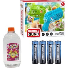 Kryon Otomatik Baloncuk Makinesi Pilli Köpük Tabancası Sızdırmaz Tasarım Bubble Gun Işıklı Yedek Likid ve Pil Hediye