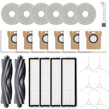 Kryon Dreame L10S ULTRA/L10 Ultra Için 24 Adet Yedek Parça Kiti. L10S Pro Ultra Isı Için Değil; Elektrikli Süpürge Aksesuar Seti, 2 Ana Fırça, 4 Hepa Filtresi, 6 Paspas Pedi, 6 Toz Torbası, 6 Yan Fırça