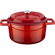 Kryon Metal Döküm Yuvarlak Tencere, 20 Cm, Kırmızı