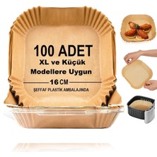 Kryon Airfryer Pişirme Kağıdı,xl-Küçük Boy, Kare, 100 Adet Hava Fritöz Fırın Kağıdı Tek Kullanımlık Kağıt Fırın Fritöz Pişirme Kızartma Tavası Için Uygun 16 cm Şeffaf Plastik Ambalajında