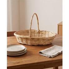Terravase Doğal Hasır Nişan Sepeti %100 El Yapımı 40X25X10CM