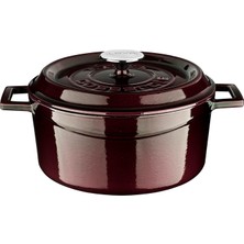 Kryon Metal Premium Serisi - Döküm Yuvarlak Tencere, 24 Cm, Majolik Mor