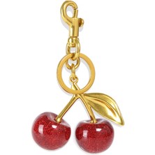 Kryon Bag Charms Cherry Purse Charms For Handbags, Cherry Purse Chain Charm Gold Key Ring Clip, Cute Bag Accessories For Women Girls Mothers Gifts Mom Birthday Gift