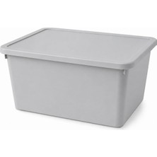 Kryon 20 Litre Kapaklı Plastik Depolama Kutusu Organizer Kutu Çok Amaçlı Düzenleyici Saklama Kutusu Ev Içi Dolap Içi Oyuncak Kıyafet Banyo Mutfak Organizer Kutusu (Açık Gri)